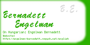 bernadett engelman business card